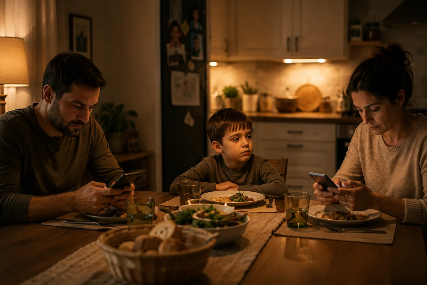 Família distante nas telas